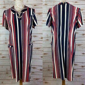 60’s 70s Vintage Red White & Blue Stripe Mod